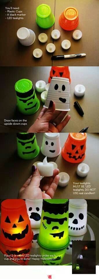 10. Spooky Halloween Candle Light Cups