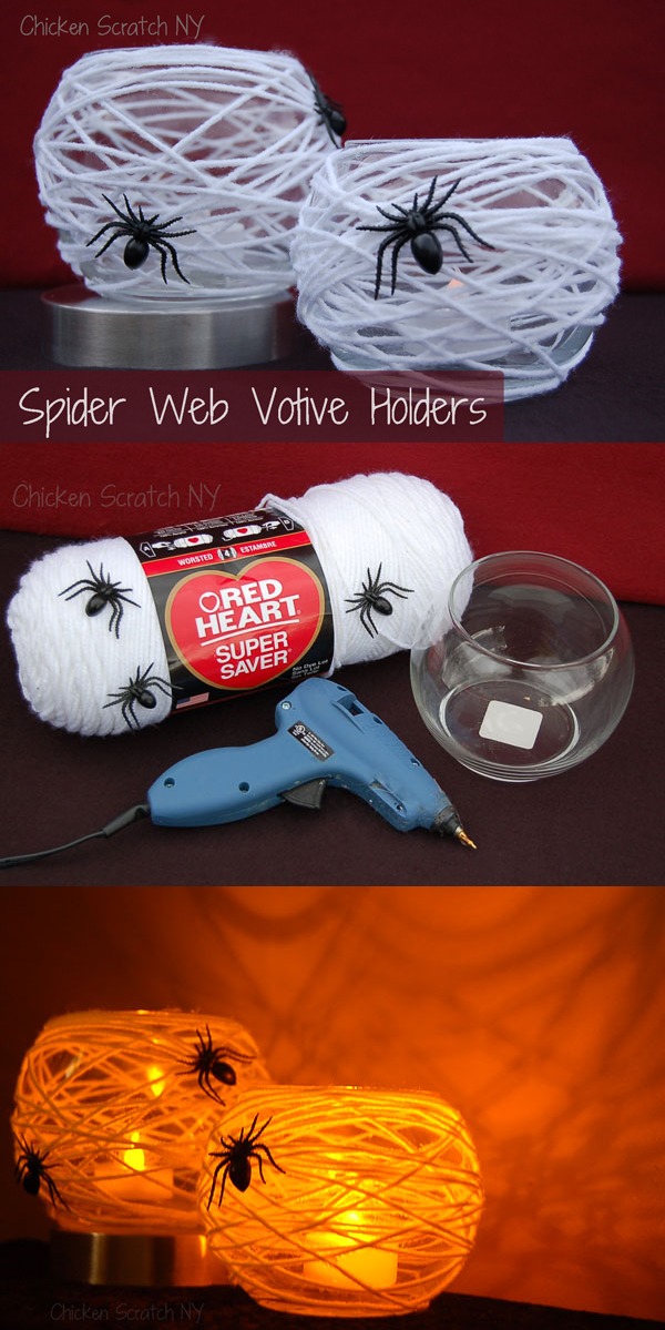 15. Spiderweb Halloween Candle Holder