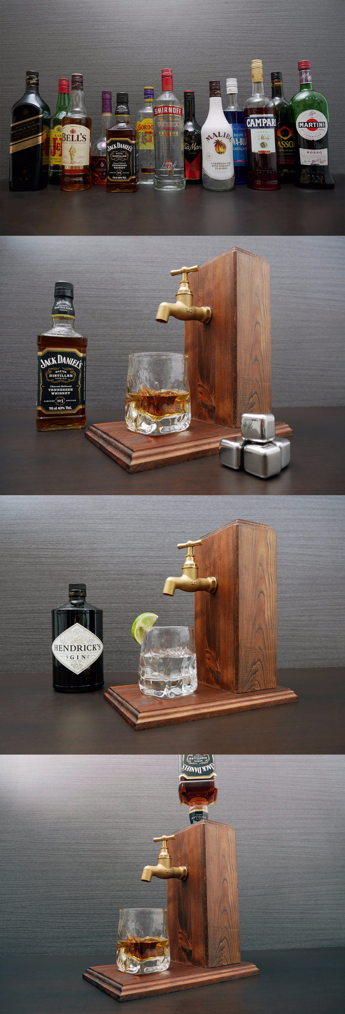 Handmade Wooden Alcohol Dispenser