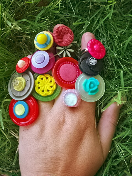 Vintage Button Rings of The Month Club