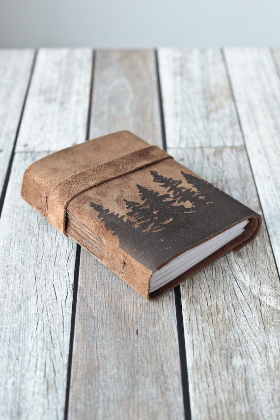 Leather Journal with Trees