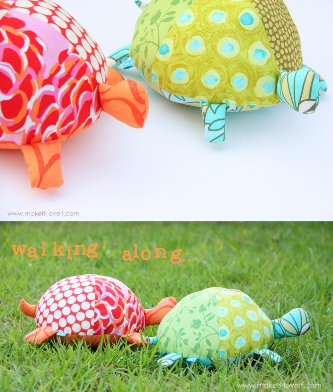 DIY Stuffed Fabric Turtles