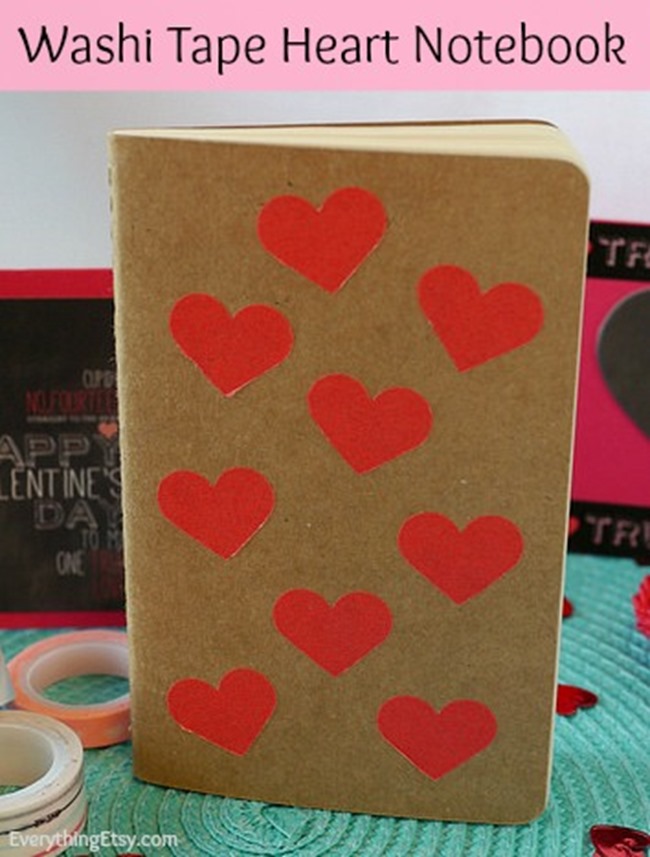 DIY Washi Tape Heart Notebook