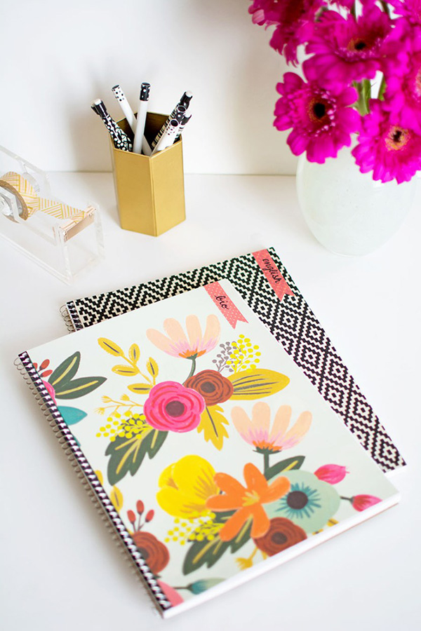 Decorated Notebook and Pens