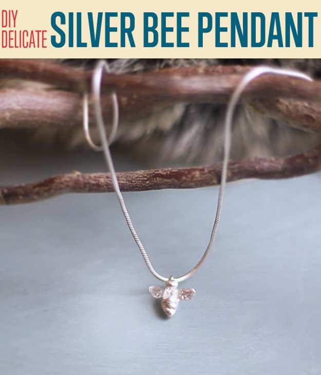 DIY Delicate Silver Bee Pendant