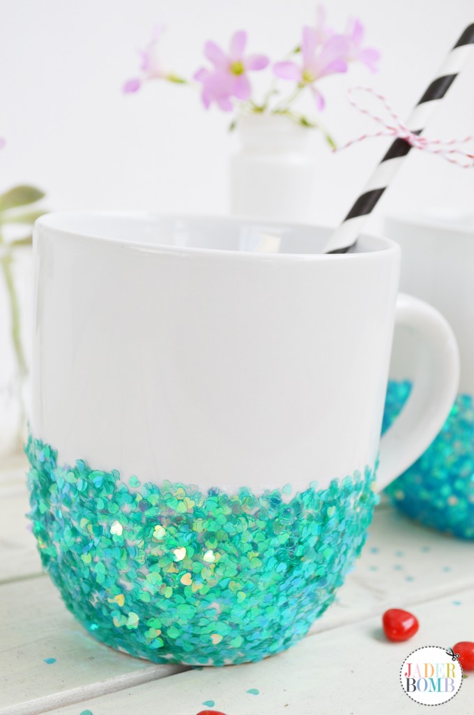 DIY Glittered Mugs