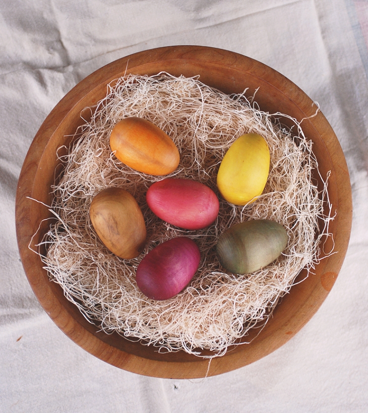 Natural Dyed Wooden Eggs