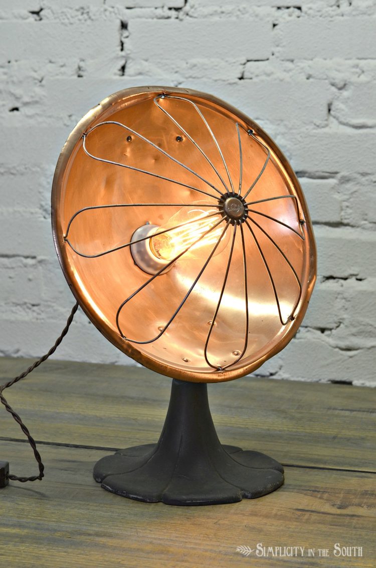 Vintage Copper Heater Convert To Lamp