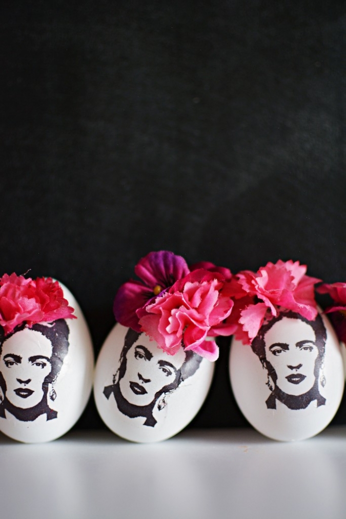 DIY Frida Kahlo Easter Eggs