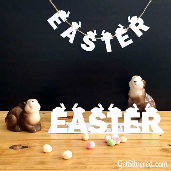 Easter Bunny Garland and Stand Up Decoration