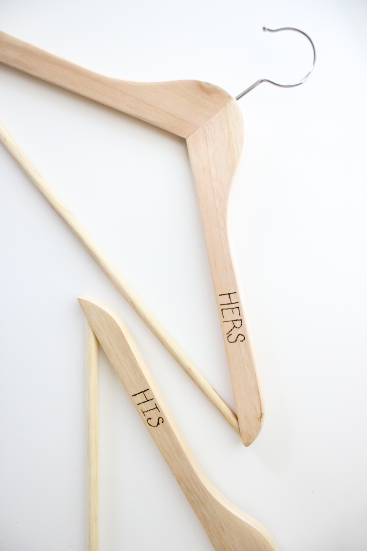 Etched Wooden Clothes Hangers