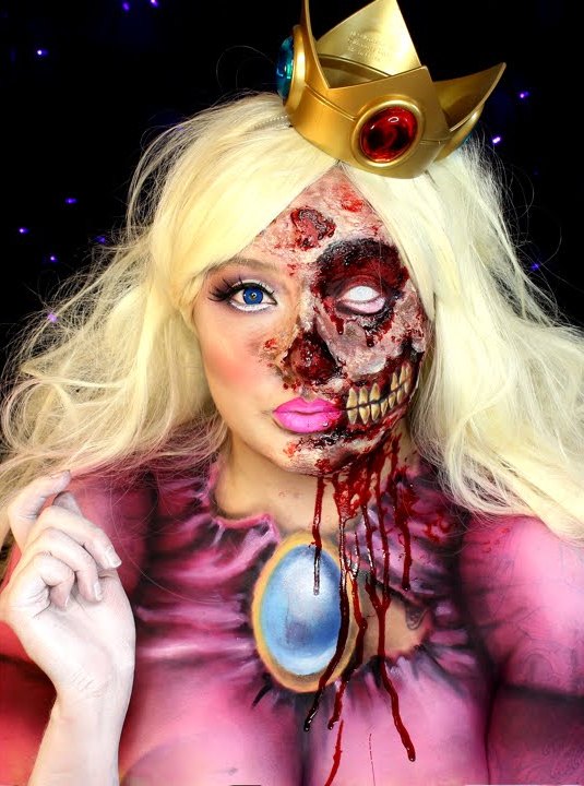 Zombie Princess Peach Halloween Makeup