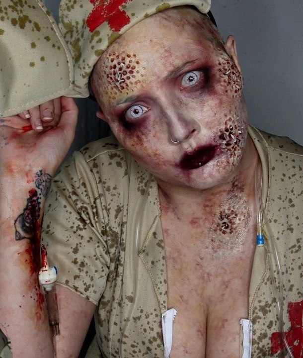 Zombie Nurse Halloween Makeup