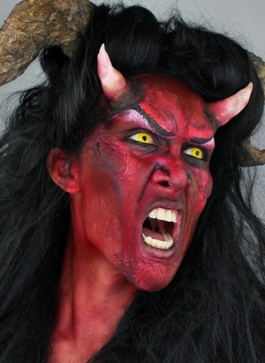 Devil Halloween Makeup With DIY Horns