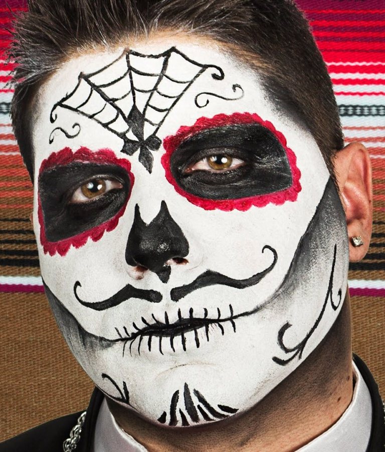 Sugar Skull Halloween Makeup For Men