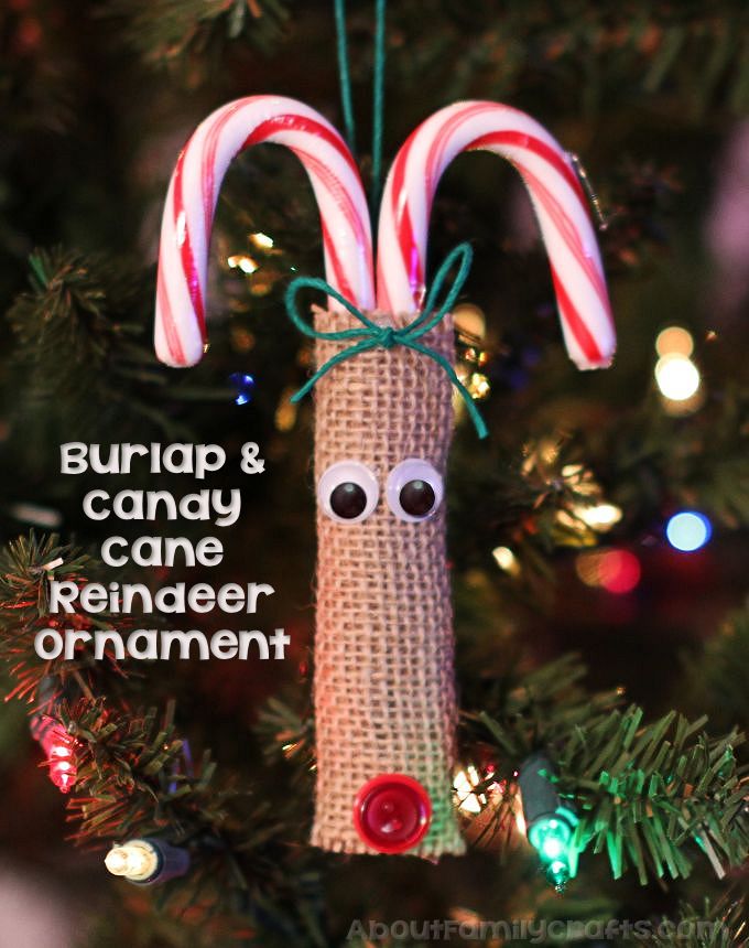 Burlap and Candy Cane Reindeer
