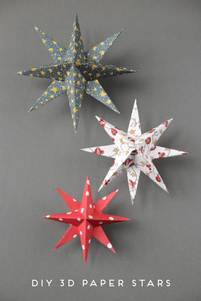 3D Paper Stars Ornaments