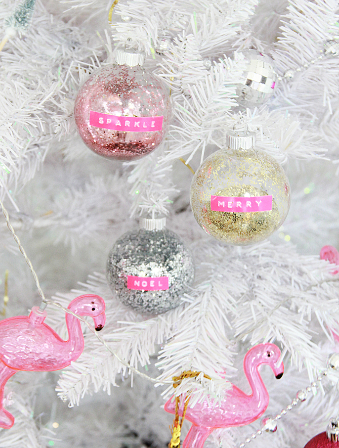 Retro Glitter Ornaments