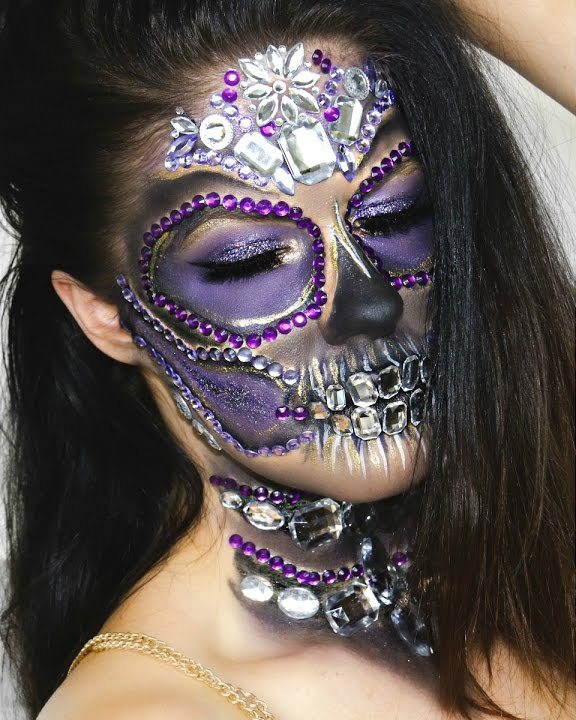 Glam Diamond Sugar Skull Halloween Makeup
