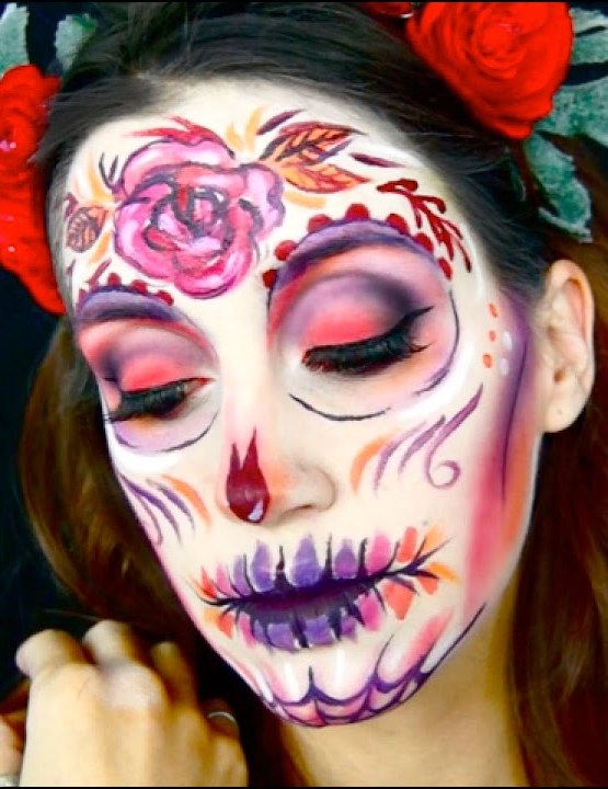 Psychedelic Sugar Skull Halloween Makeup
