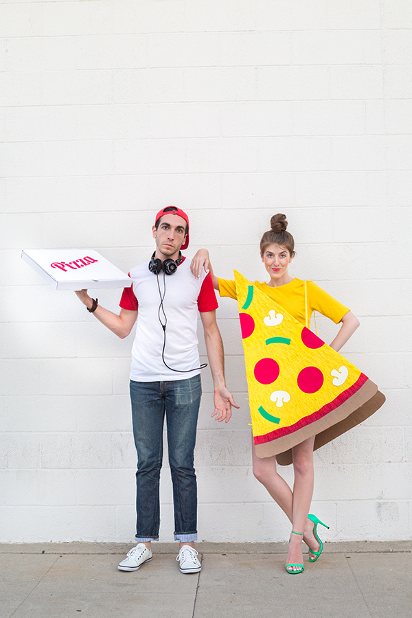 Pizza Slice & Delivery Boy Couples Costume
