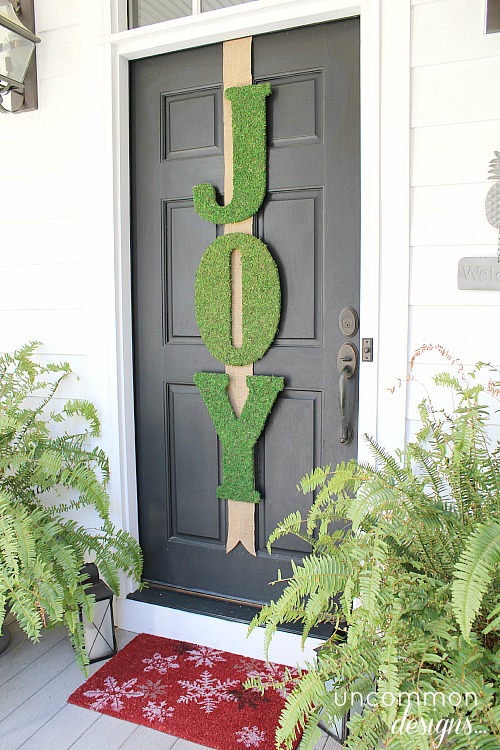 Moss Joy Sign on Front Door