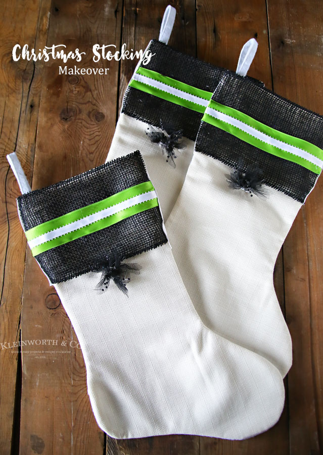 Black, White & Green Stockings