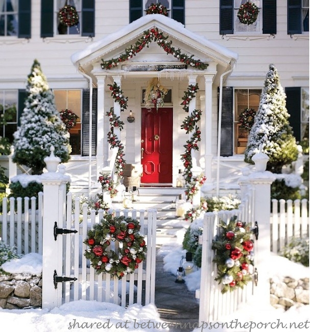 Snowy Porch Decoration