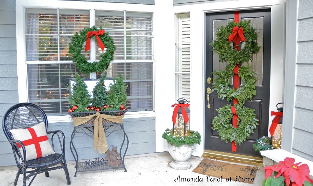 Porch With Natural Wreaths