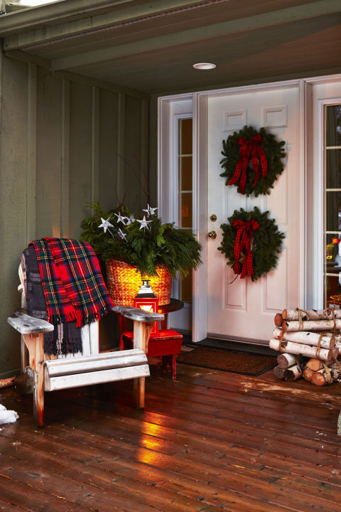 Pair of Wreaths in Porch