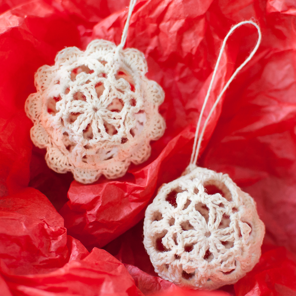 Lace Crochet Christmas Balls
