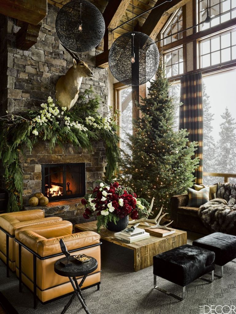 Snowy Rocky Fireplace Decor