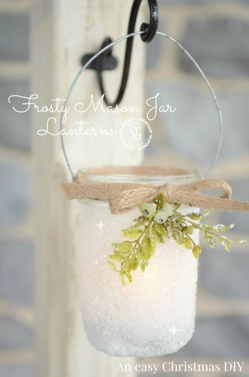 Frosty Mason Jar Lanterns