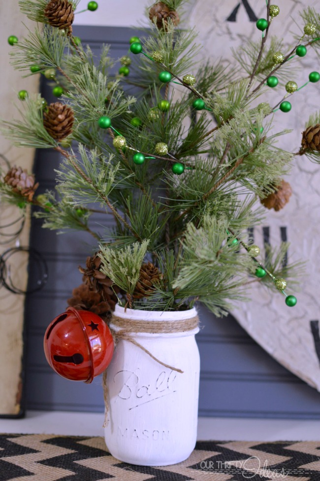 Pine Christmas Mason Jar Decor
