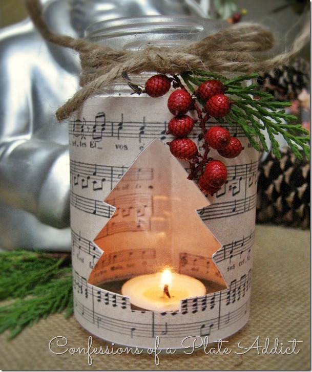 French Sheet Music Christmas Candles
