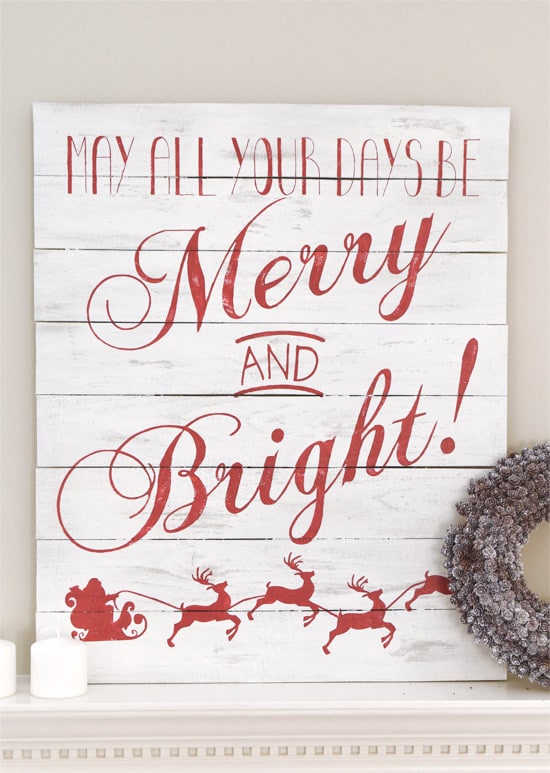 Merry and Bright Christmas Sign