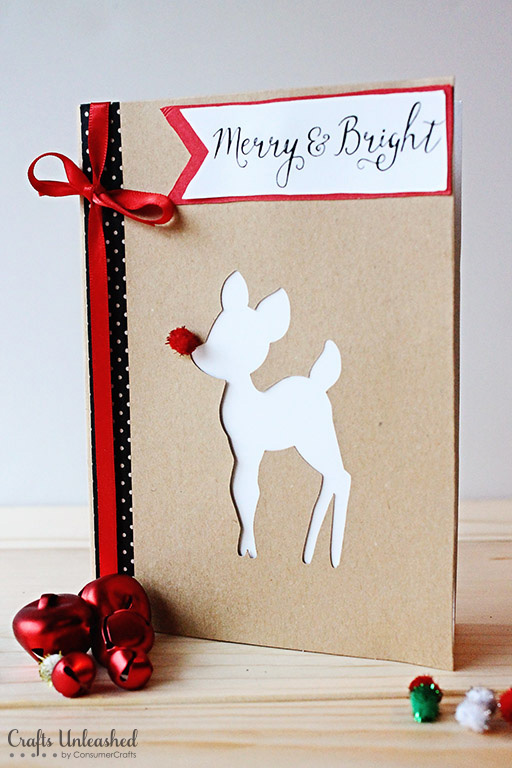 Merry and Bright Rudolph Card