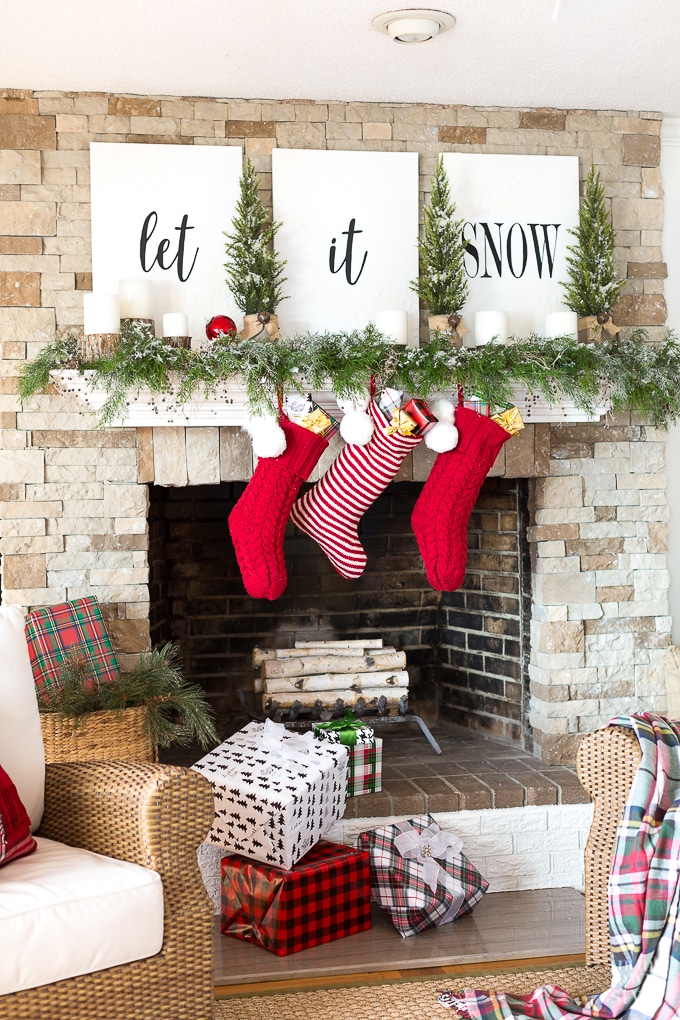 Fireplace Decoration With Greenery