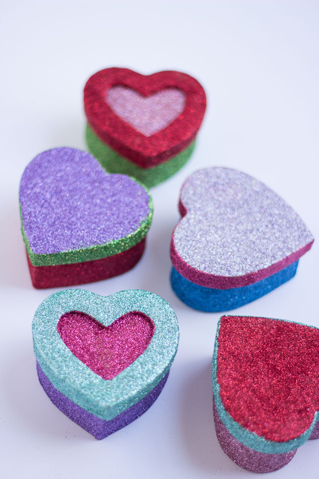 Glittered Heart Boxes
