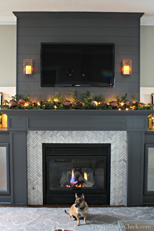 Gray Fireplace Decoration