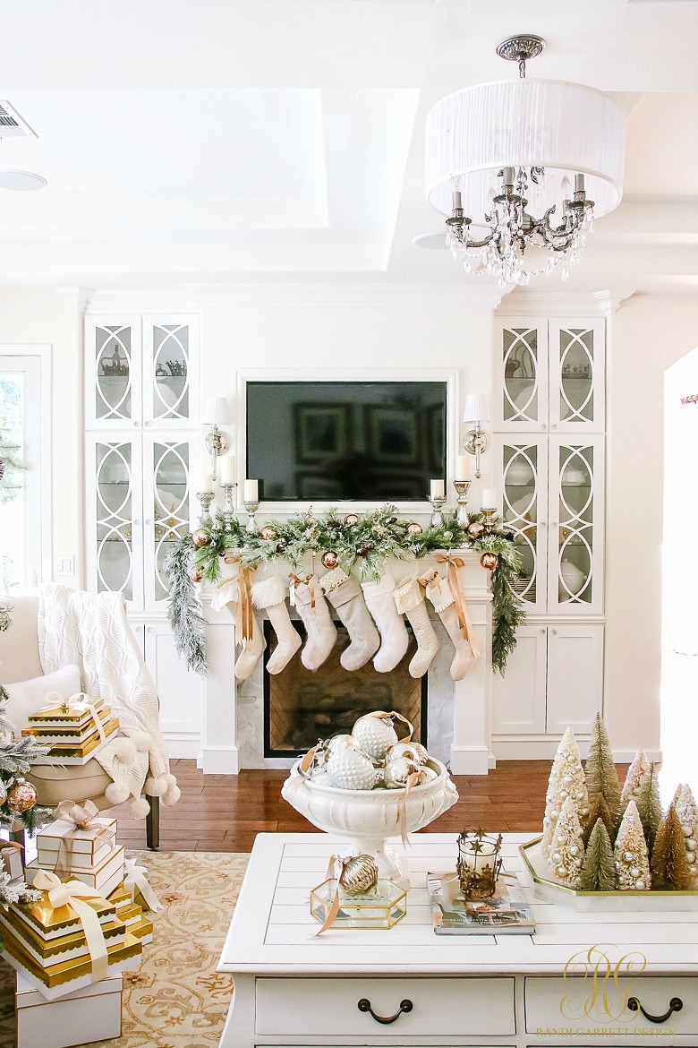 Gold & White Christmas Fireplace