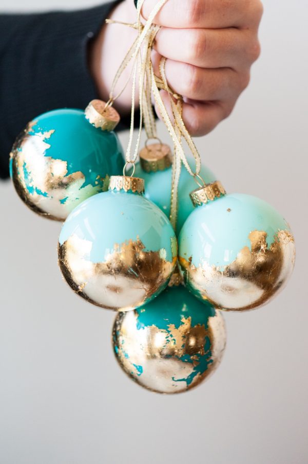 Painted Gold Leaf Ornaments