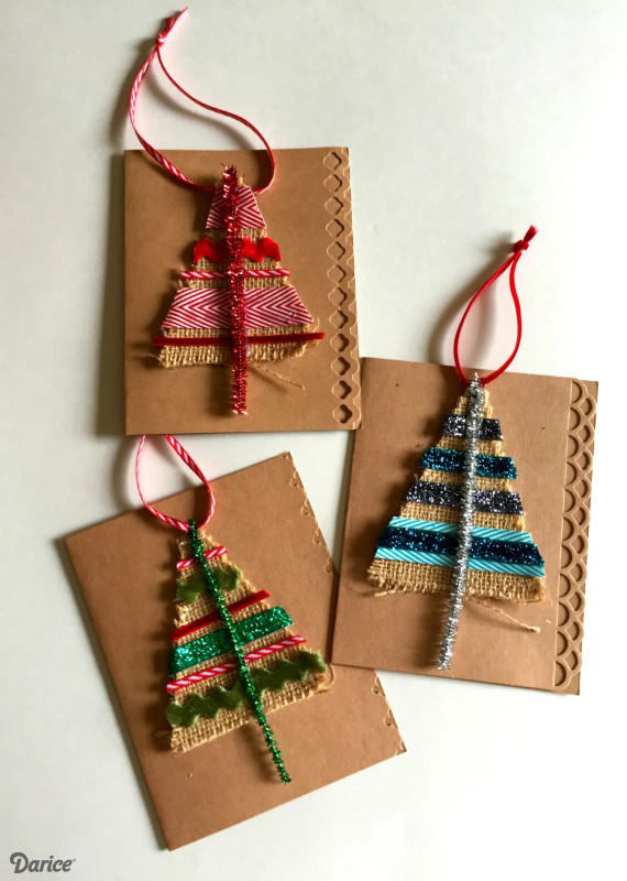 Burlap Tree Ornament Gift Cards