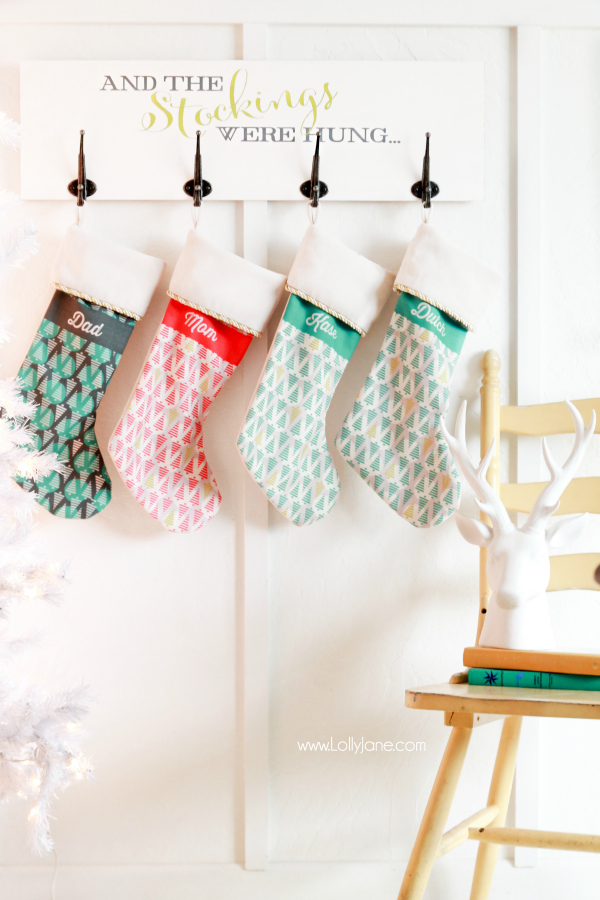Stenciled Wall Mounted Stocking Holder