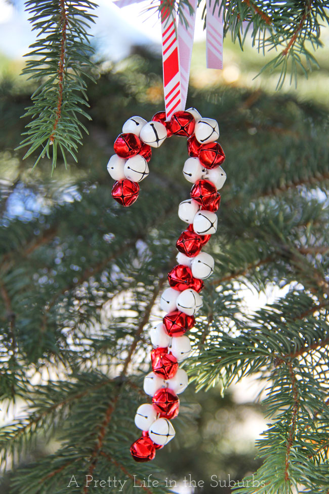 Candy Cane Jingle Bell Ornament