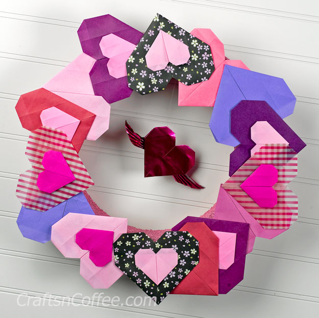 Origami Heart Wreath
