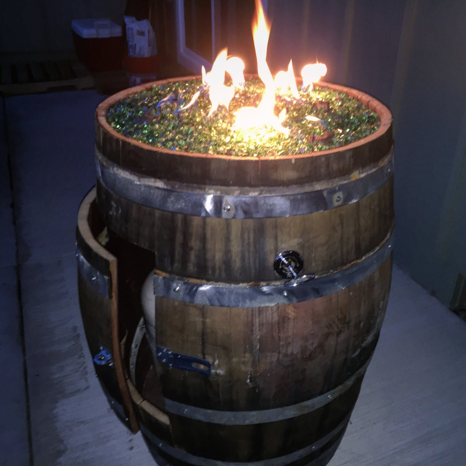 Wine Barrel Fire Pit 