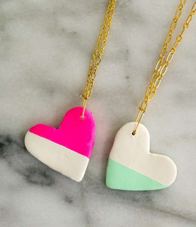 BFF Colorblocked Heart Necklaces