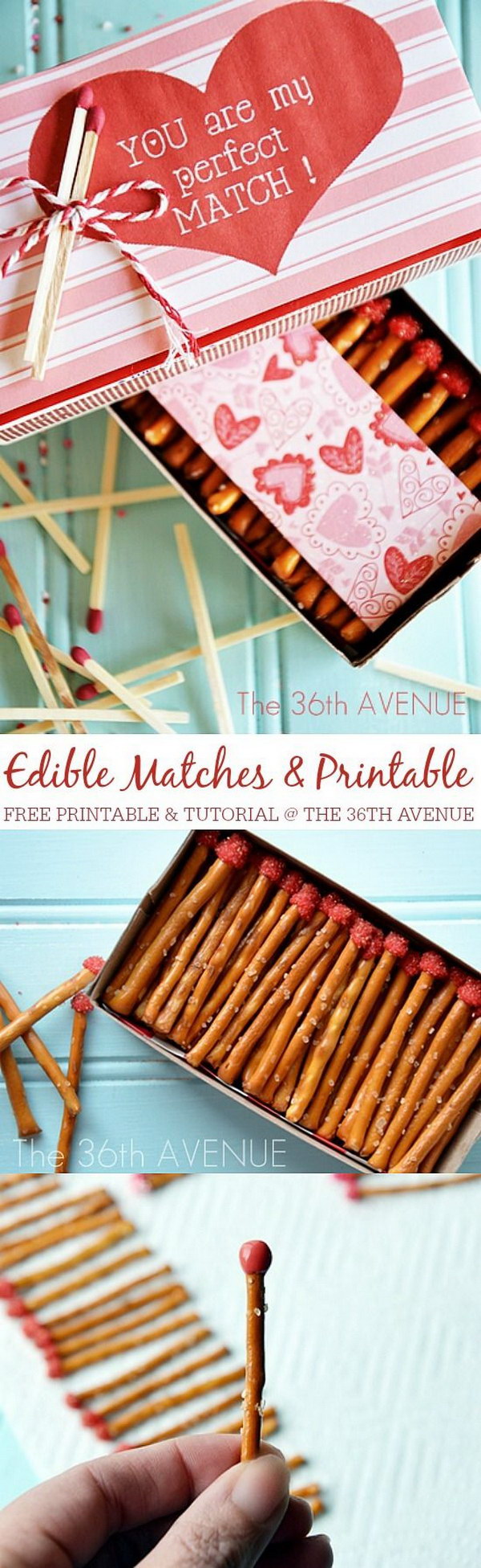 Valentine Edible Box Of Pretzel Matches