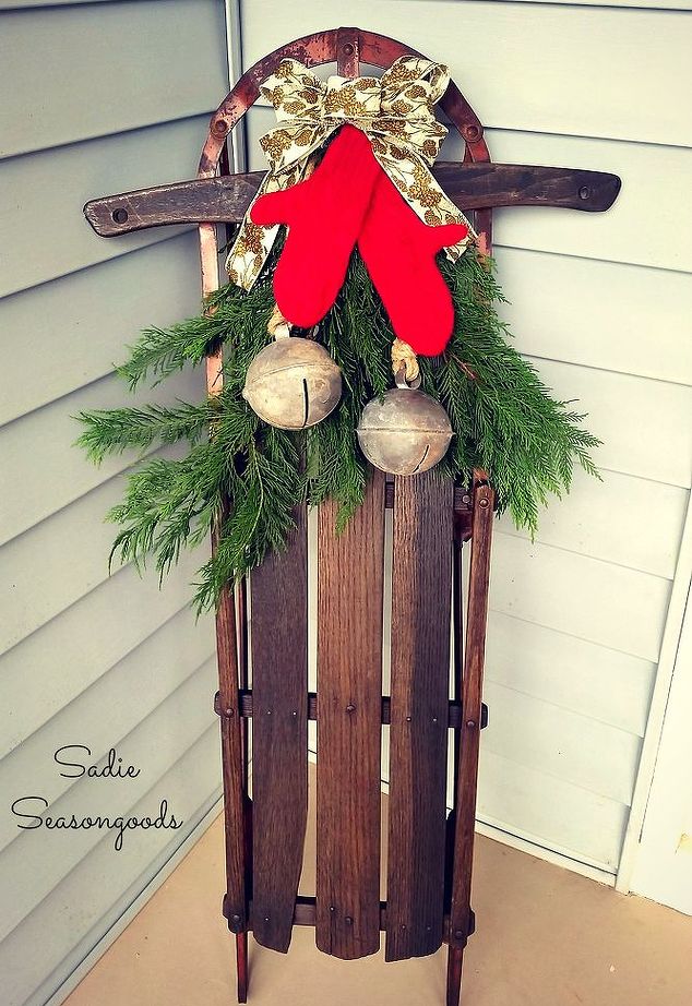 Winter Porch Decor With Bells